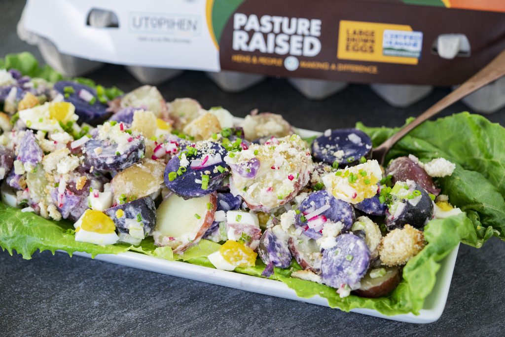 caesar potato salad up close