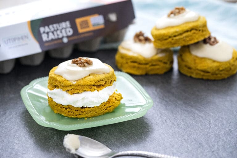 pumpkin scone with carton